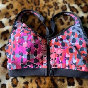 Victoria’s Secret Multicolor Geometric Front Close Underwire Sports Bra Size 32C